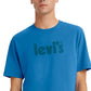 Camiseta Levi's Masculina Relaxed Fit Crewneck com Estampa de Pôster e Logotipo Azul Tamanho XX-G