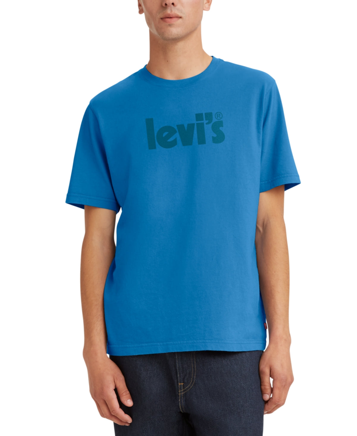 Camiseta Levi's Masculina Relaxed Fit Crewneck com Estampa de Pôster e Logotipo Azul Tamanho XX-G