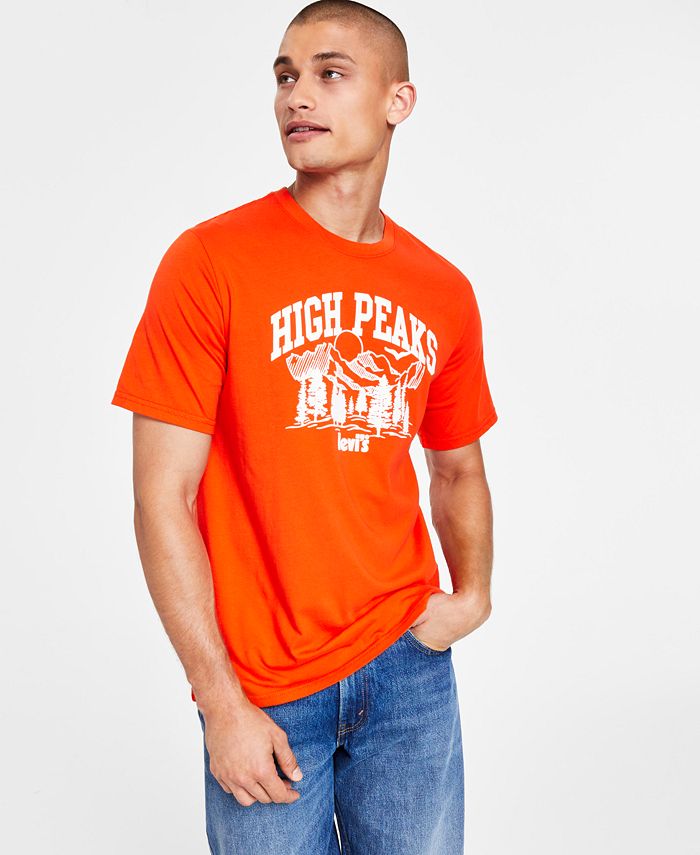 Camiseta Levi's Masculina Relaxed Fit Manga Curta Estampada Laranja Tamanho XXG