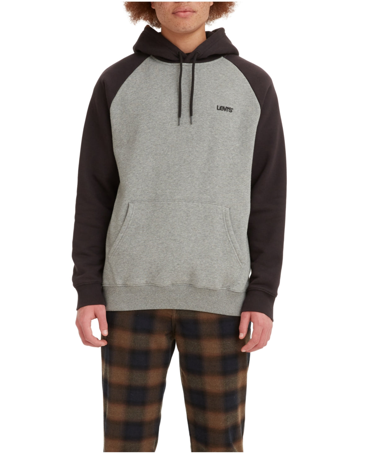 Moletom com capuz Levi's Varsity Raglan masculino cinza tamanho XX-G