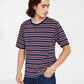 Camiseta listrada Levi's Classic Relaxed Fit Masculina Azul Tamanho XX-G