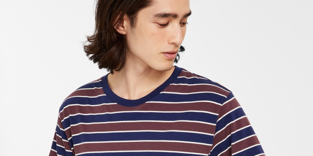 Camiseta listrada Levi's Classic Relaxed Fit Masculina Azul Tamanho XX-G