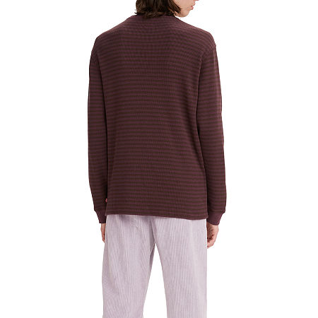 Camiseta térmica masculina Levi's Waffle Knit de manga comprida, marrom, tamanho XX-G