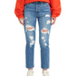 Calça jeans feminina Levi's cropped reta azul tamanho 30