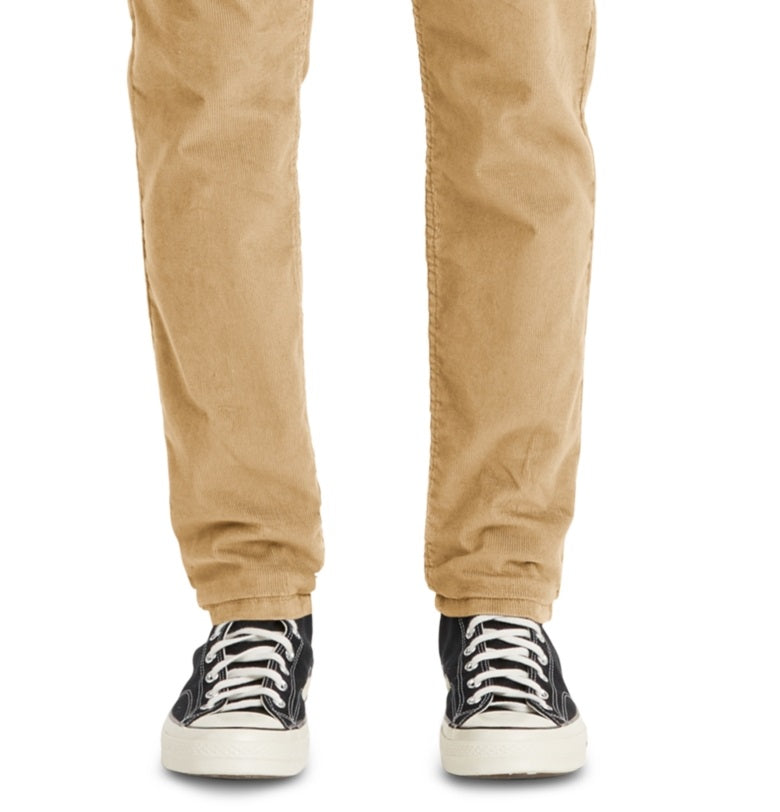 Calça jeans Levi's 512 Slim Tapered Fit de veludo cotelê masculina, amarela, tamanho 33x30