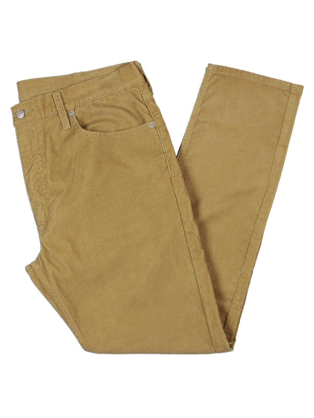 Calça jeans Levi's 512 Slim Tapered Fit de veludo cotelê masculina, amarela, tamanho 36x32