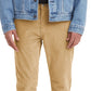 Calça jeans Levi's 512 Slim Tapered Fit de veludo cotelê masculina, amarela, tamanho 38x30