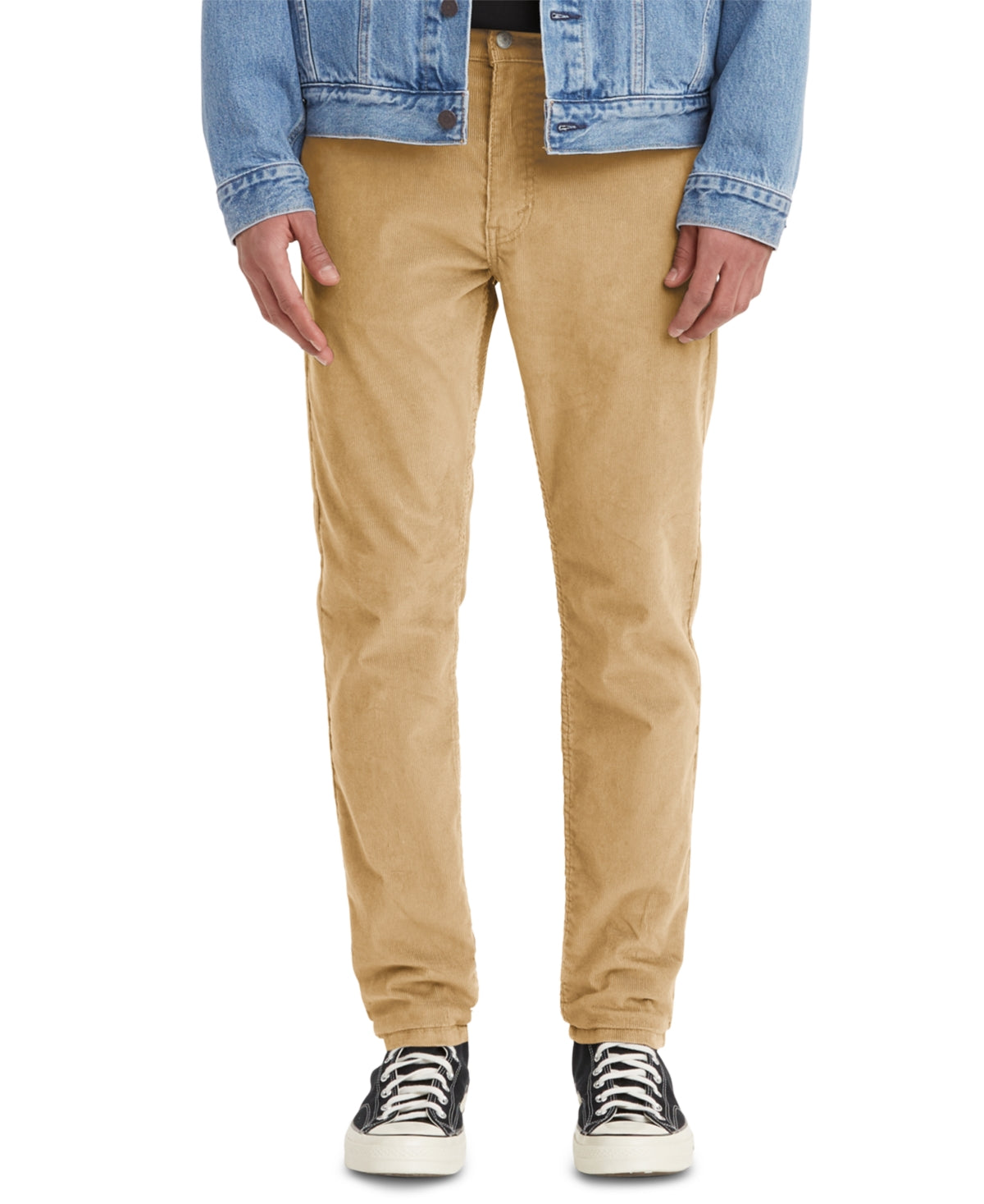 Calça jeans Levi's 512 Slim Tapered Fit de veludo cotelê masculina, amarela, tamanho 38x30
