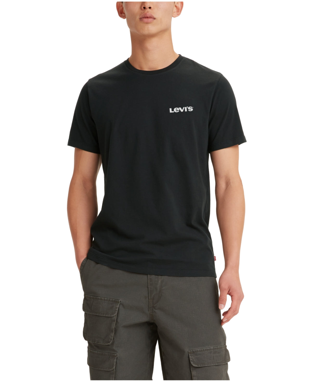 Camiseta Levi's Masculina Standard Fit com Logo Batwing, Preta, Tamanho Médio
