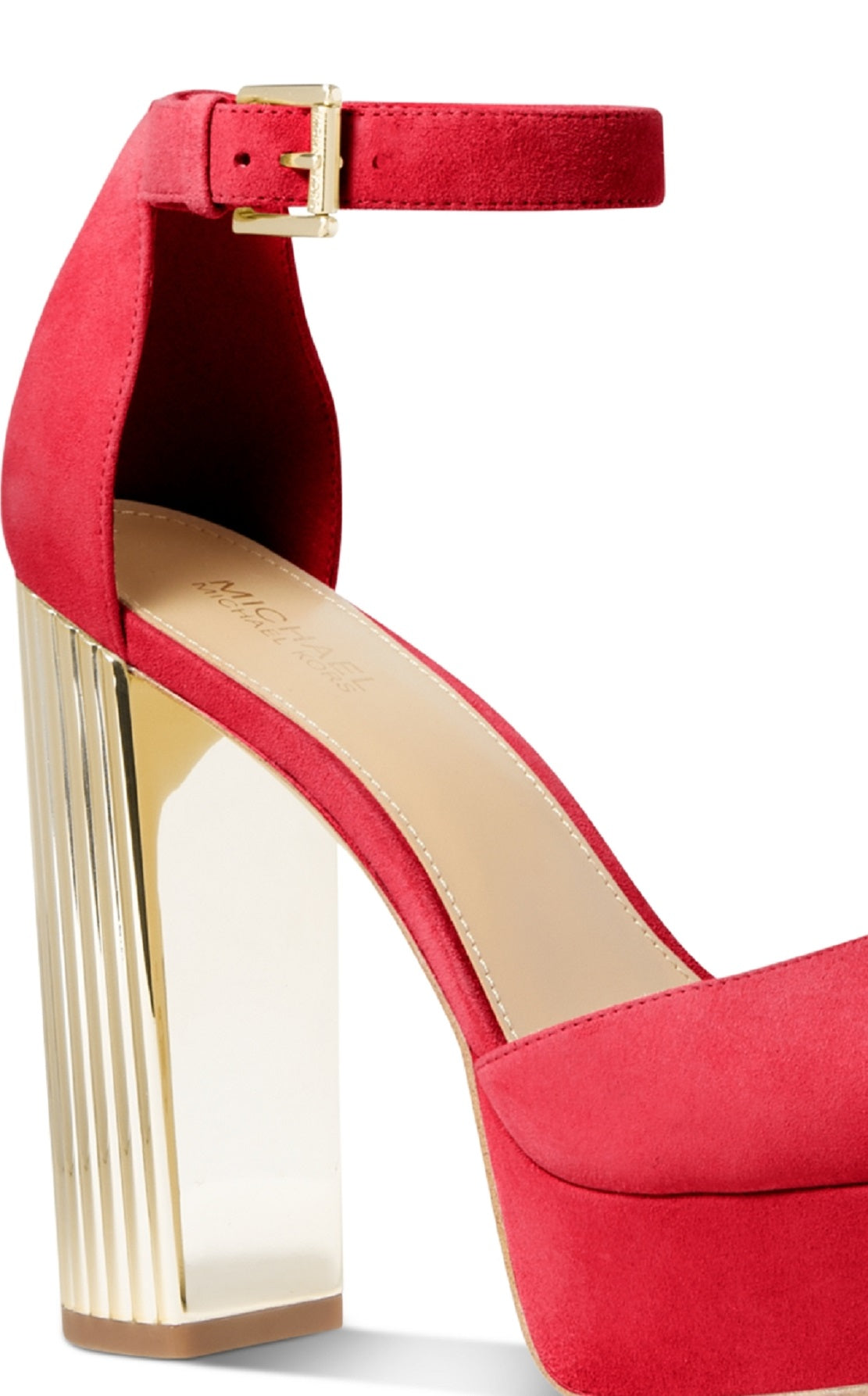 Sandália feminina Michael Kors Porter plataforma com tira no tornozelo vermelha tamanho 7M