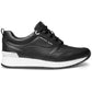 Tênis feminino Michael Kors Allie Stride Trainer com cadarço, preto, tamanho 7M