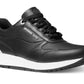 Tênis feminino Michael Kors Allie Stride Trainer com cadarço, preto, tamanho 7M