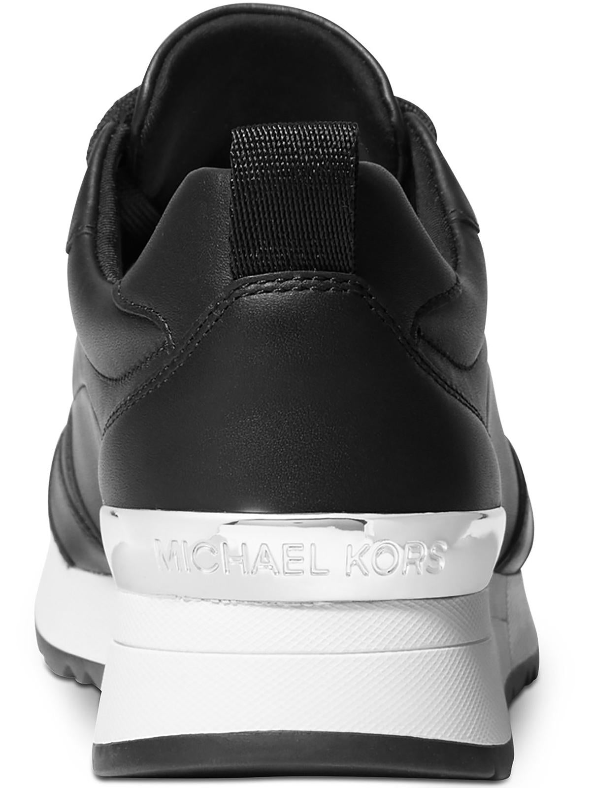 Tênis feminino Michael Kors Allie Stride Trainer com cadarço, preto, tamanho 7M