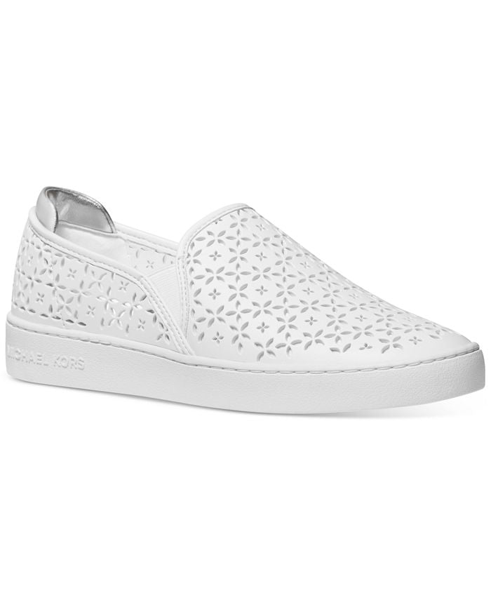 Tênis feminino Michael Kors Ophelia Slip-On, branco, tamanho 7,5