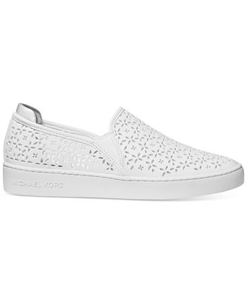 Tênis feminino Michael Kors Ophelia Slip-On, branco, tamanho 7,5
