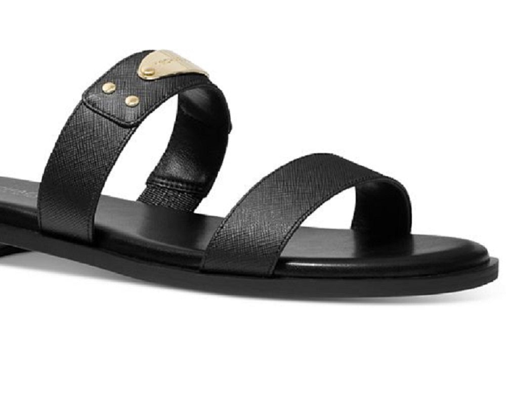 Sandália Slide Feminina Michael Kors Logo Plate Preta Tamanho 5