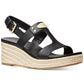 Sandálias femininas Michael Kors Wedge pretas tamanho 6,5