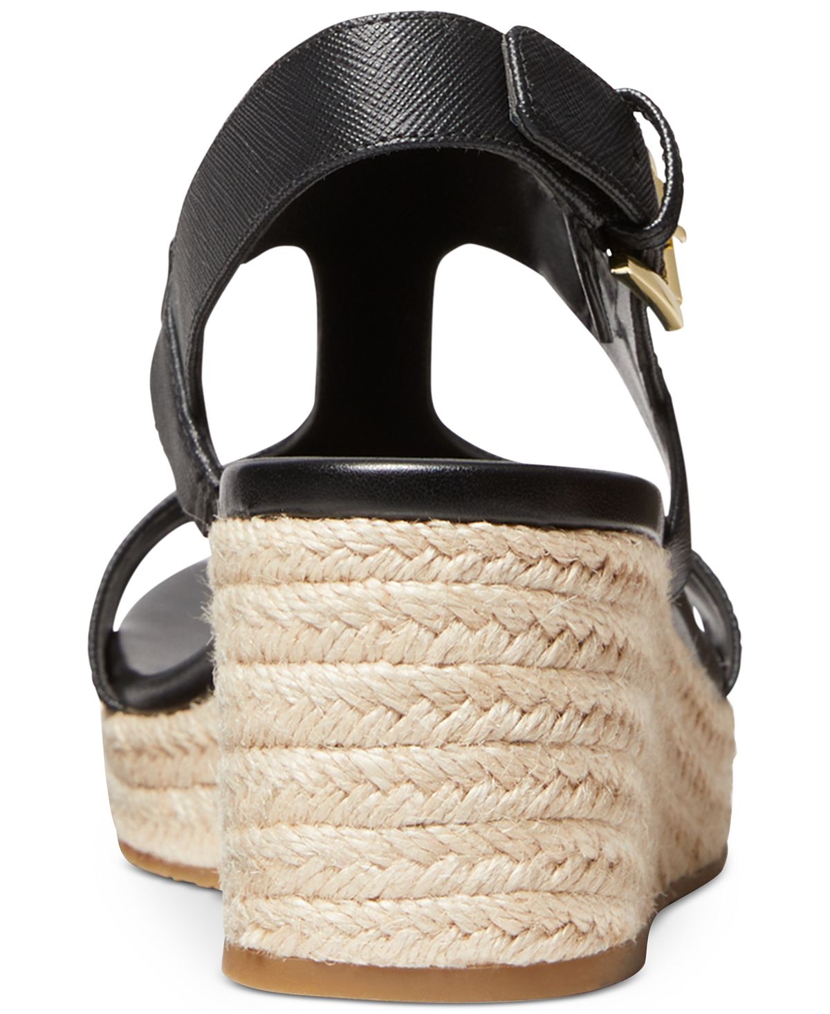 Sandálias femininas Michael Kors Wedge pretas tamanho 6,5