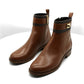 Botas femininas Michael Kors Padma Strap de salto baixo, marrom, tamanho 6,5