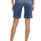 Bermuda jeans feminina 7 For All Mankind, cintura alta, tamanho 16, azul