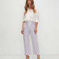 Calça feminina 7 For All Mankind Easy Straight Ankle com bainha cortada, roxa, tamanho 28