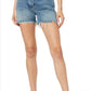 Shorts jeans feminino JEN7 Easy Ruby de cintura alta com corte relaxado, azul, tamanho 30
