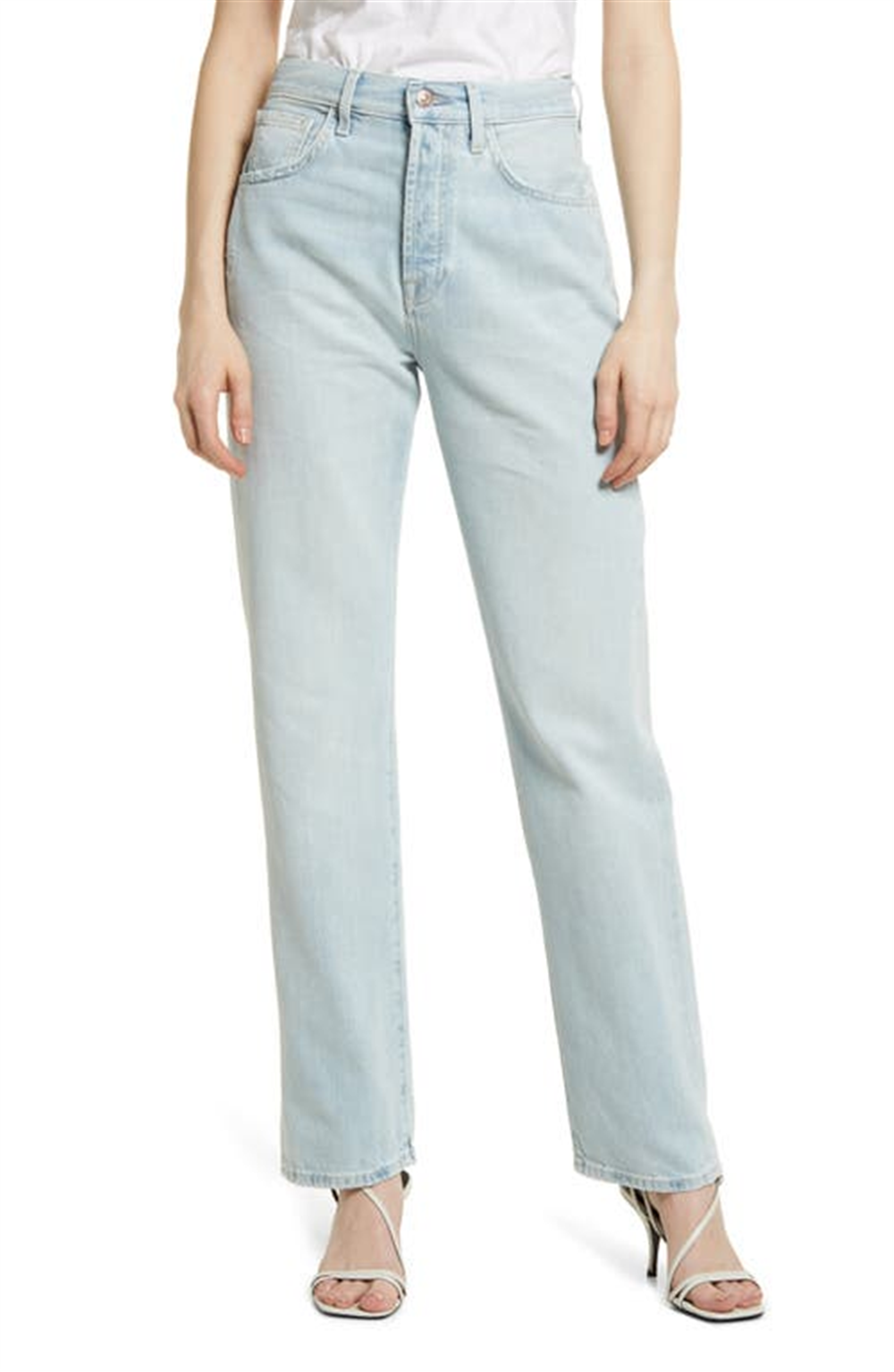 Calça jeans feminina reta JEN7 Easy, azul, tamanho 32