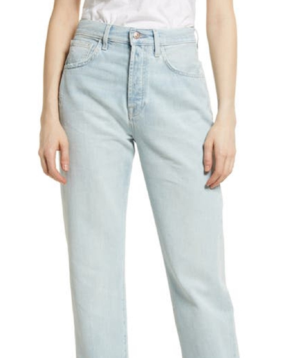 Calça jeans feminina reta JEN7 Easy, azul, tamanho 32