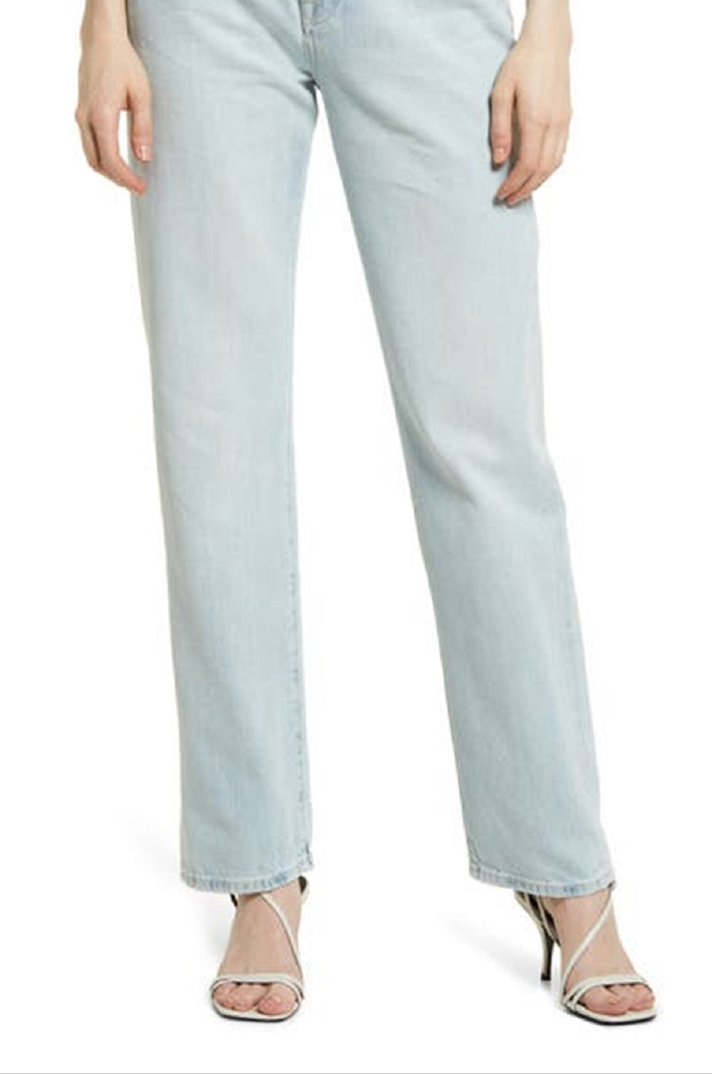 Calça jeans feminina reta JEN7 Easy, azul, tamanho 32