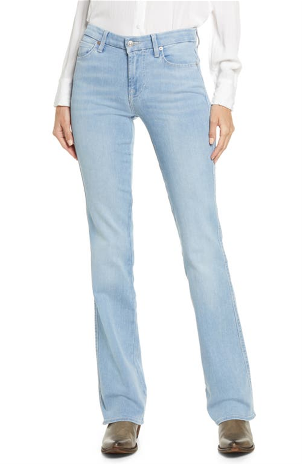 Calça jeans feminina Kimmie Flare Leg Azul JEN7, tamanho 30