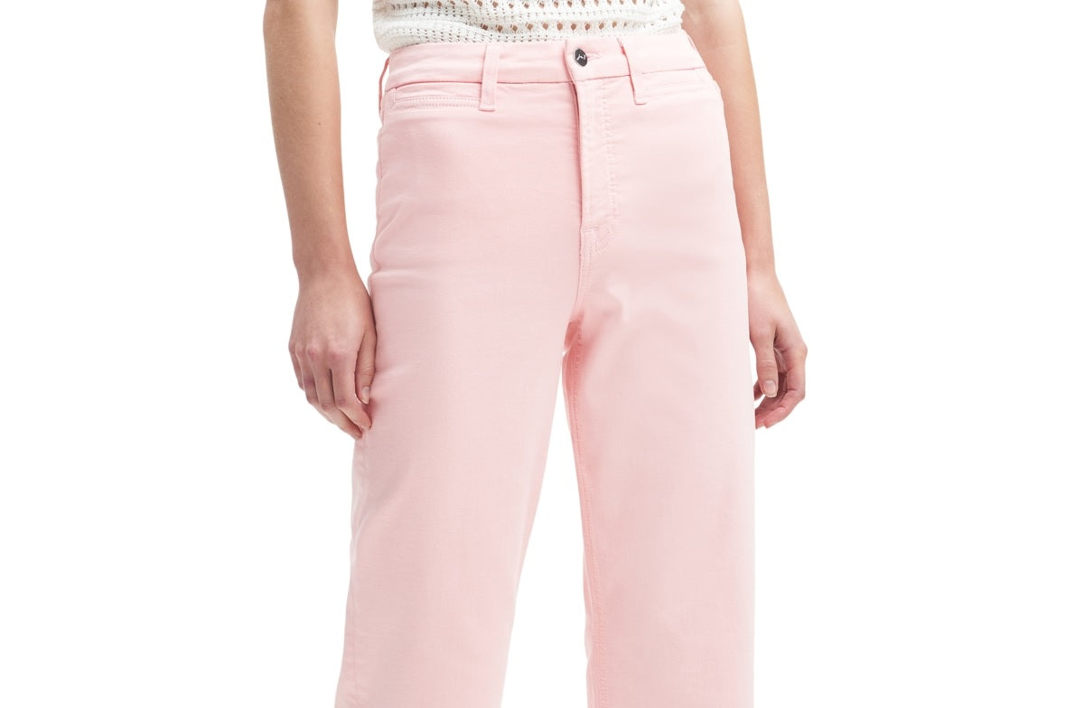 Calça jeans feminina cropped perna larga rosa tamanho 18 da 7 For All Mankind