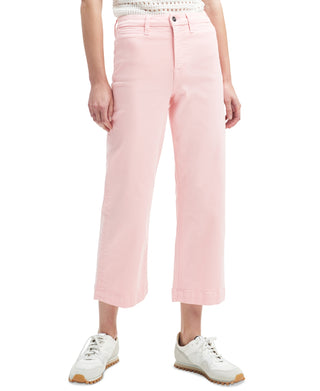 Calça jeans feminina cropped perna larga rosa tamanho 18 da 7 For All Mankind
