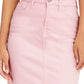 Saia lápis jeans desfiada feminina JEN7, rosa, tamanho 8