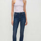 Calça jeans skinny feminina JEN7 sem filtro, cintura alta, azul, tamanho 26
