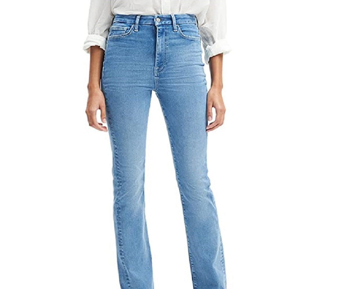 Calça jeans skinny bootcut feminina sem filtro JEN7, azul, tamanho 24