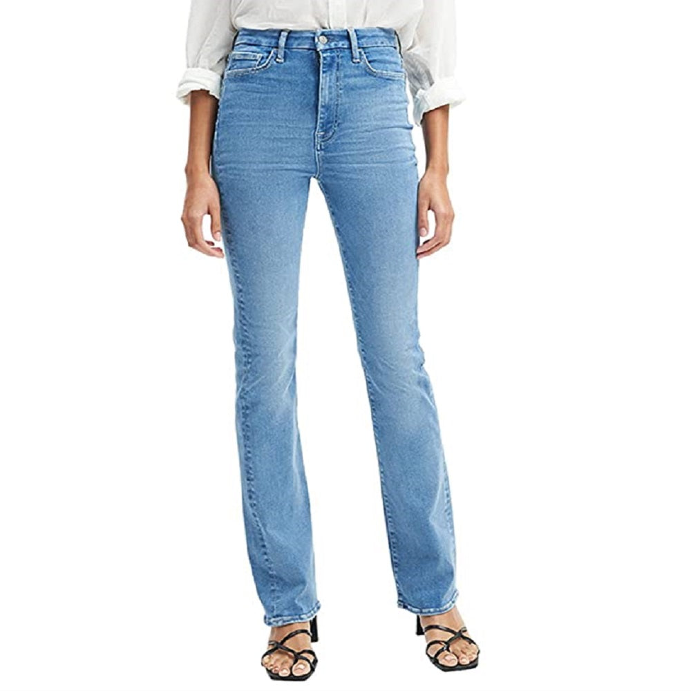 Calça jeans skinny bootcut feminina sem filtro JEN7, azul, tamanho 26