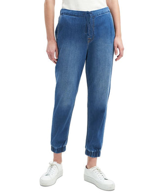 Calça jeans jogger feminina de cintura alta 7 For All Mankind, azul, tamanho 8