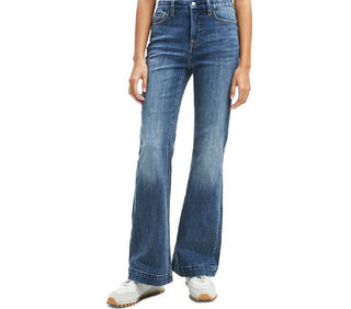 Calça jeans feminina JEN7 com bainha liberada, azul, tamanho 4