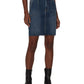 Saia lápis jeans feminina JEN7 com bolso aplicado, azul, tamanho 4