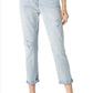 Calça jeans feminina estilo boyfriend, cintura alta, azul, tamanho 30, JEN7