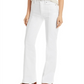 Calça jeans feminina JEN7 cintura alta com costura frontal, branca, tamanho 27