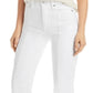 Calça jeans feminina JEN7 cintura alta com costura frontal, branca, tamanho 31