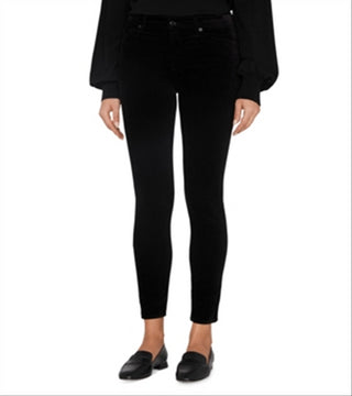 JEN7 Women's Velvet Mid Rise Ankle Skinny Jeans Black Size 29
