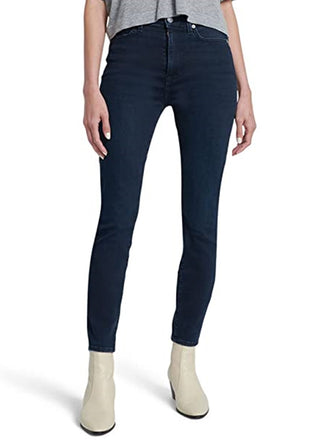 Calça jeans skinny feminina 7 For All Mankind, cintura alta, preta, tamanho 26