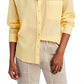 Camisa feminina de botões em voile de algodão pima 7 for All Mankind, amarela, tamanho G