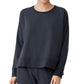 Eileen Fisher Feminino Gola Redonda Cano Alto Azul Tamanho XS