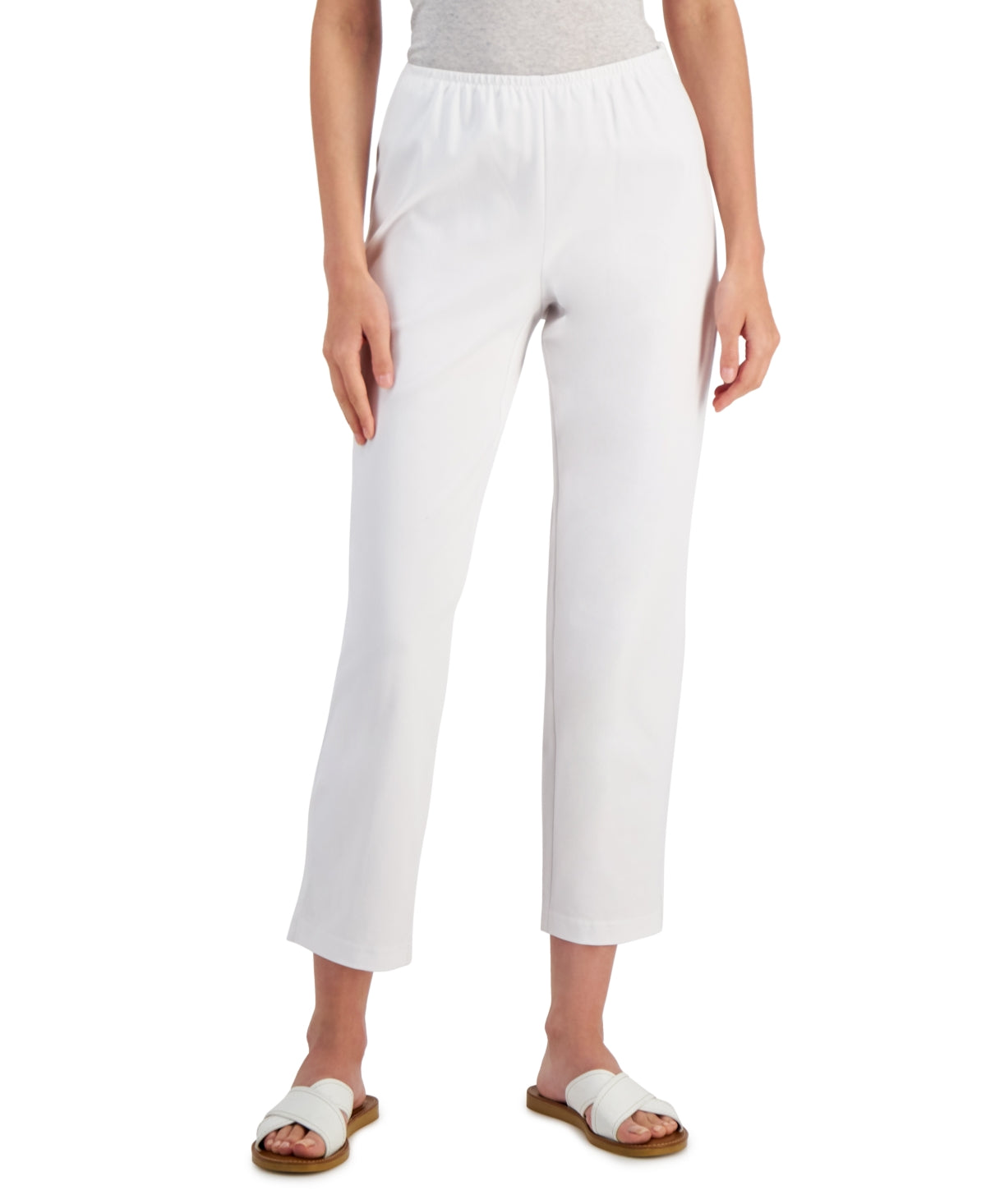 Calça Eileen Fisher Feminina Slim Fit Orgânica Branca Tamanho Médio