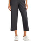 Calça cropped feminina Eileen Fisher, perna reta, preta, tamanho X-G