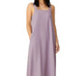 Vestido midi de seda com decote quadrado Eileen Fisher feminino, roxo, tamanho grande