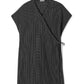 Vestido envelope feminino Eileen Fisher de linho orgânico, preto, tamanho médio